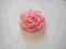 Kwiat róża różowa z włóczki na szydełku promocja
