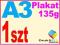 Plakat Plakaty Ulotki A3 1szt kreda 135g