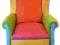 FOTEL USZAK STYLOWY  KOLOROWY WYGODNY ANTYK LUDWIK