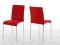 Krzesło Czerwone Tkanina Chromowane Nogi a41106