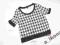 ZARA 2014 bluza pepitka houndstooth czerń i biel S