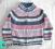 Sweterek dla dziecka w kolorowe paski 104/110