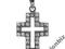 Krzyżyk srebrny oksydowany z cyrkoniami.