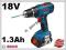 WKRĘTARKA 18V 2x 1,3 Ah BOSCH GSB 18-2 Li, FV+G3L