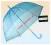 Parasol przezroczysty niebieski