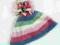 NEXT NOWA CZAPKA Z POLARU W PASKI POLAR 6-12M