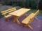 Meble ogrodowe stół 2 ławki drewno grube i mocne