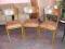 Komplet 3 wachlarzowych, dębowych krzeseł.