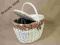 BIAŁY WIKLINOWY KOSZYK NA PIKNIK ZAKUPY NOWOŚĆ