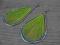 KOLCZYKI ŁEZKI ZIELONE LIMONKOWE INDIA RĘKODZIEŁO