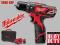 MILWAUKEE M12 BPD-202C wkrętarka 12V/2,0Ah udar