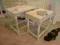 2  stoliki    shabby chic ,białe,bielone,prowansja