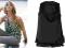 S591B BARDZO ŁADNY CZARNY SATYNOWY TOP R.36 BODY F