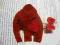 Broszka filcowa filc słoń czerwony z serduszkiem