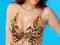OLŚNIEWAJĄCY top złoty motyl cekiny sexy