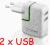 Ładowarka sieciowa 2X USB 8313 Pentagram 1A MP3