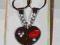 Brelok breloczki WALENTYNKI ŁAMANE SERCE