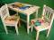 STOLIK+2 KRZESŁA DREWNIANE KUBUŚ MIKI RÓŻNE MOTYWY
