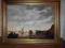 STARY OBRAZ NA PŁÓTNIE SCENA RODZAJOWA