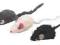 Myszka biała 5cm - z groszkiem - zabawka dla kota