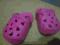 Śliczne różowe klapki 3-6 miesięcy