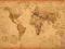 World Map, Mapa Świata Sepia - plakat 91,5x61 cm