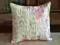 Poszewka patchwork pistacja z różami