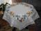 PIĘKNY OBRUS KWIATOWY HAFT RĘCZNY Z KORONKĄ !!!