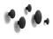 Wieszak ścienny - BLACK WOOD DOTS 5 SET MUUTO