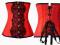 Czerwony gorset underbust gothic vampire koronka L