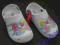 PRIMARK  BIAŁE KLAPKI SANDAŁY KWIATKI  roz.11/29