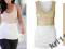 C735B MODNY BEŻOWY TOP R.40/42 CEKINY