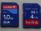 ZESTAW DWÓCH KART PAMIĘCI SANDISK 4GB