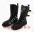 SKORZANE BUTY WYSOKIE Z KLAMRAMI GOTHIC STYLE r.44