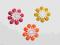 Aplikacje na sztuki - kwiatki - 3 kolory - 5 szt.