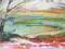 Akwarela pejzaż brzozy 8 x 30cm Sabina Salamon