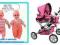 WIELKI WÓZEK 6 F. Z  PRZEKŁADANĄ RĄCZKĄ+LALKA/9368