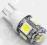 Żarówka biała W5W T10 5xLED SMD Postojówki, zegary