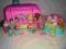 Polly pocket 6 lalek autobus i pieski