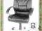 Krzesło biurowe fotel szefa skóra czarny BS008