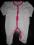 pajac pajacyk piżama biały w kolorowe serduszka 68