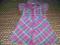 Sukienka letnia r. 86, różowa w kratkę, używana
