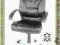 Krzesło biurowe fotel szefa skóra czarny BS008