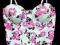 RIVER ISLAND baskinka floral sztywne miski bralet