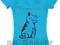 FIRMOWA koszulka t-shirt kociak niebieski XS #836