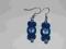 ewcia Kolczyki  małe granat sutasz dwustronne