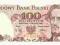 banknot 100 zł-1988 r.,seria TS,stan: -UNC(plamki)