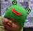 Wesoła czapeczka zielona żabka ŻABA