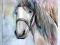 ZorionArt - akwarela ''Koń'' zimowy  21x29 sygn.