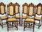 KOMPLET DĘBOWE KRZESŁA EKLEKTYCZNE RAFIA FRANCJA